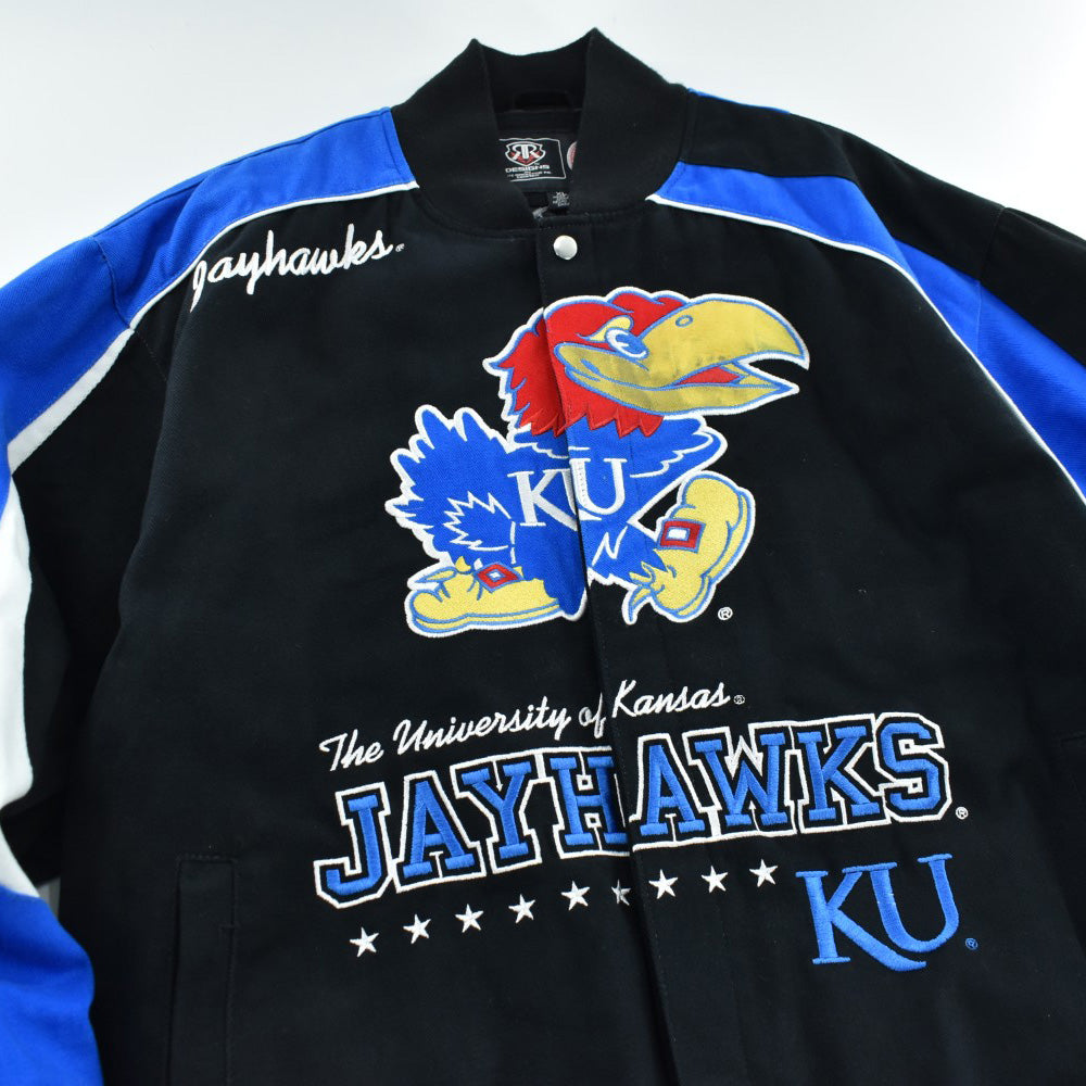 90's University of Kansas JAYHAWKS レーシングスタジャン 260310H