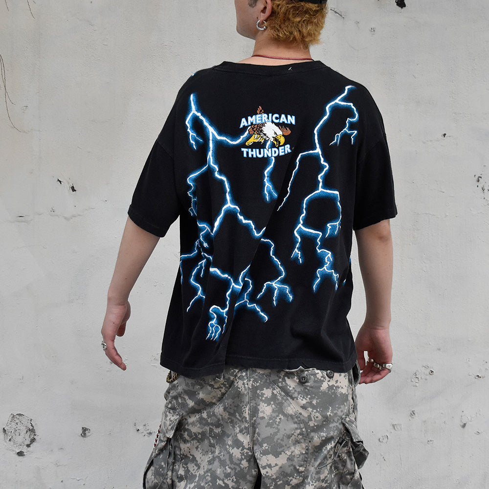 90’s AMERICAN THUNDER "ウルフ" Tシャツ 250604H