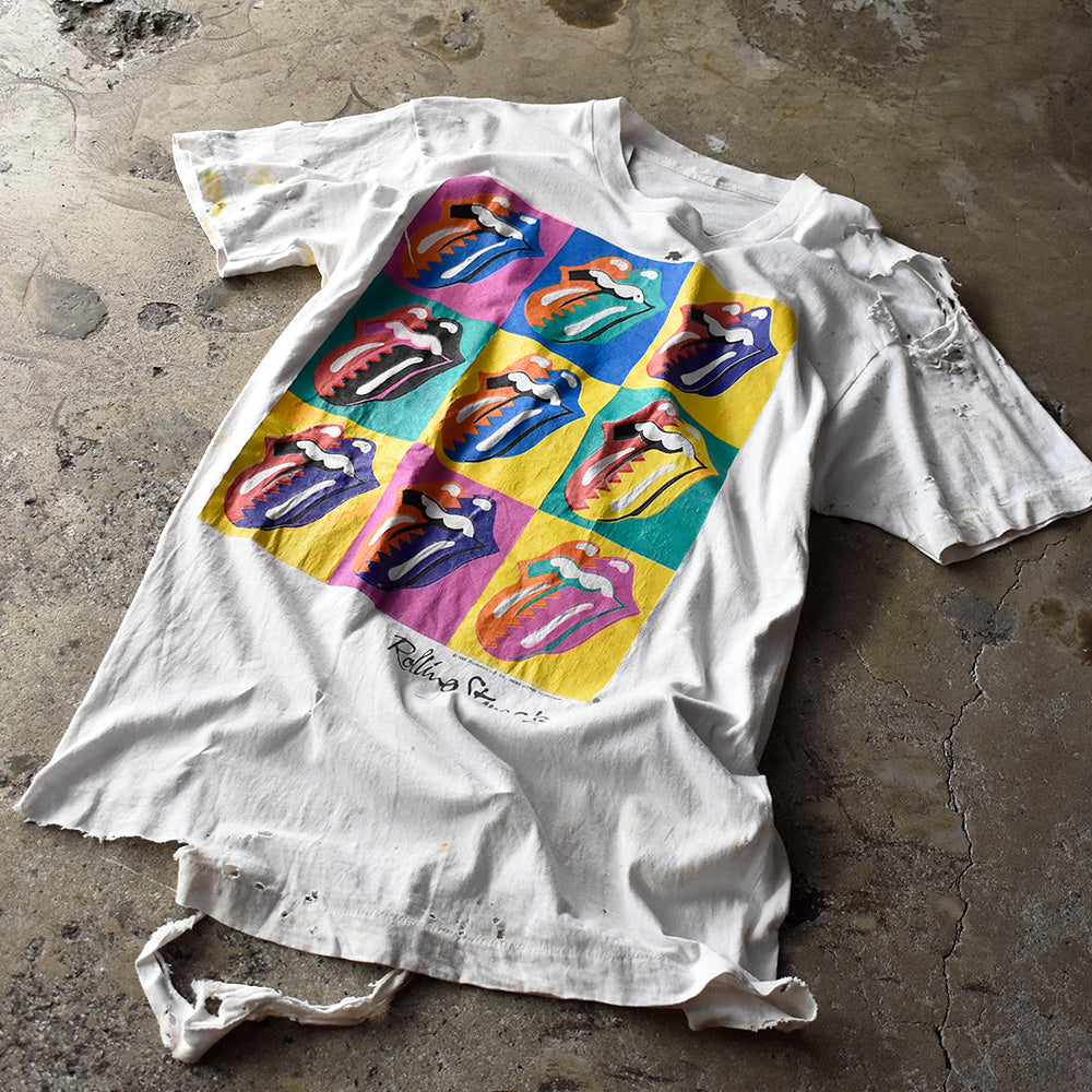 80's ボロ！ The Rolling Stones “Andy Warhol Type” North American Tour Tシャツ 240416H
