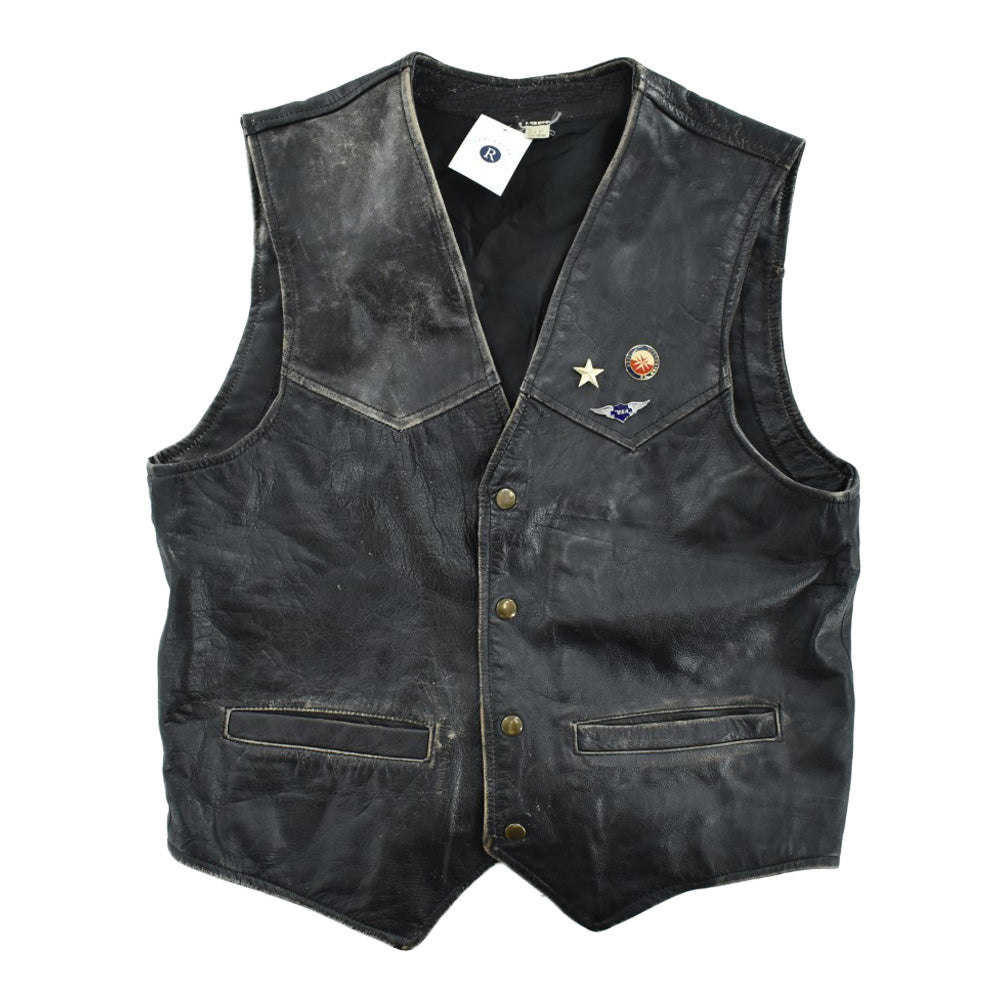 90’s レザーバイカーベスト BSAピンズ 260227H