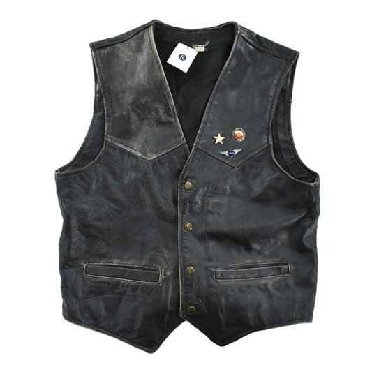 90’s レザーバイカーベスト BSAピンズ 260227H