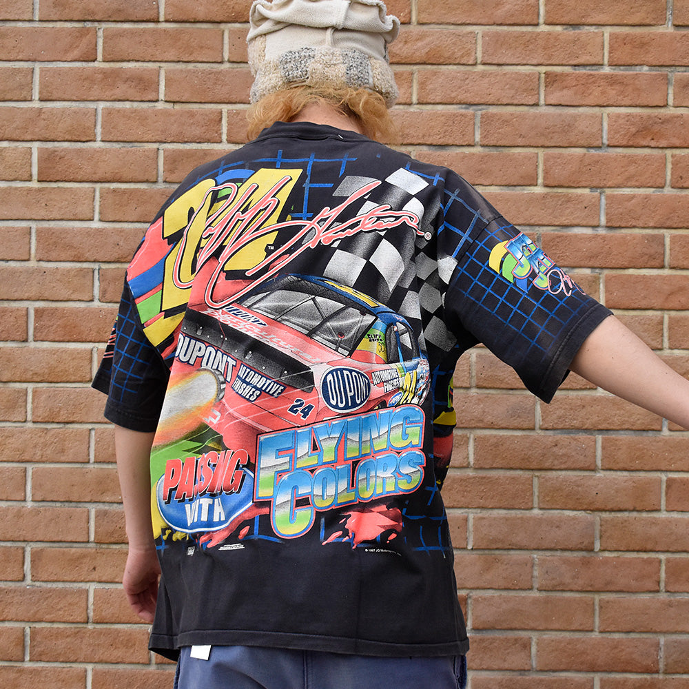 90's CHASE Authentics AOP！ Racing Tシャツ USA製 240215H