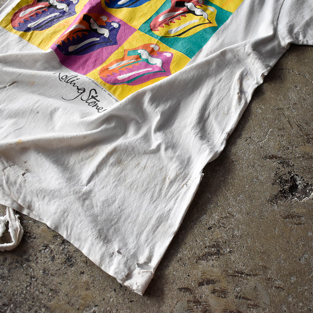 80's ボロ！ The Rolling Stones “Andy Warhol Type” North American Tour Tシャツ 240416H