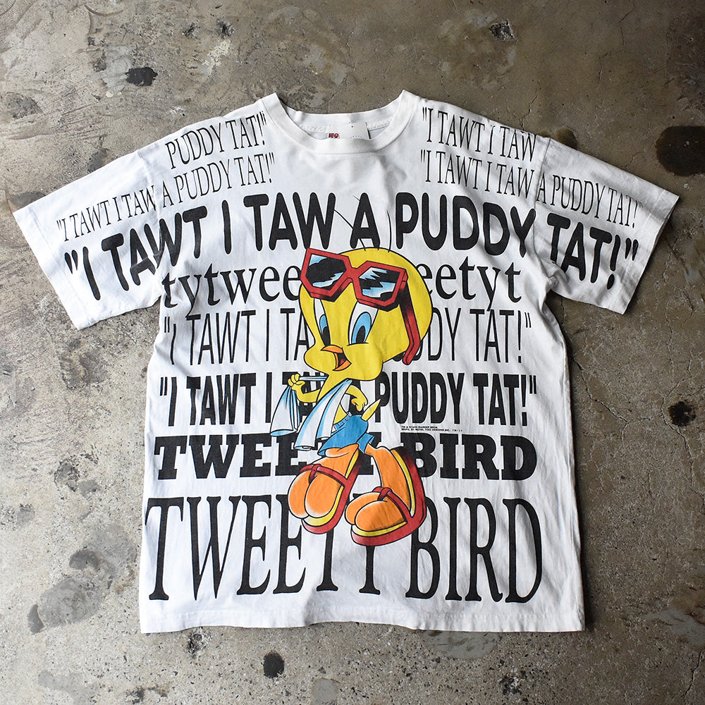90's AOP！ Looney Tunes “TWEETY“ Tシャツ 250526H