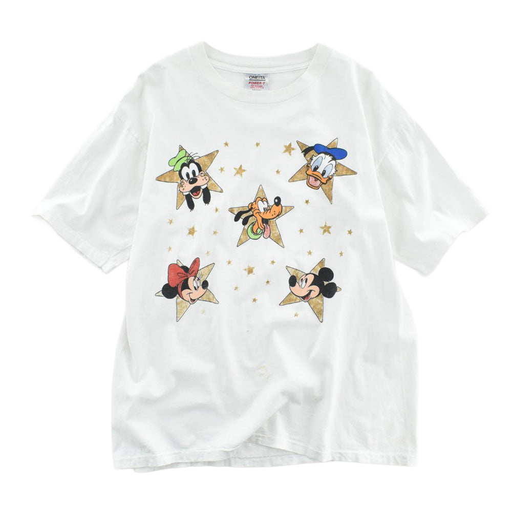 90's Disney ミッキー＆フレンズ スタープリント キャラT USA製 260612H