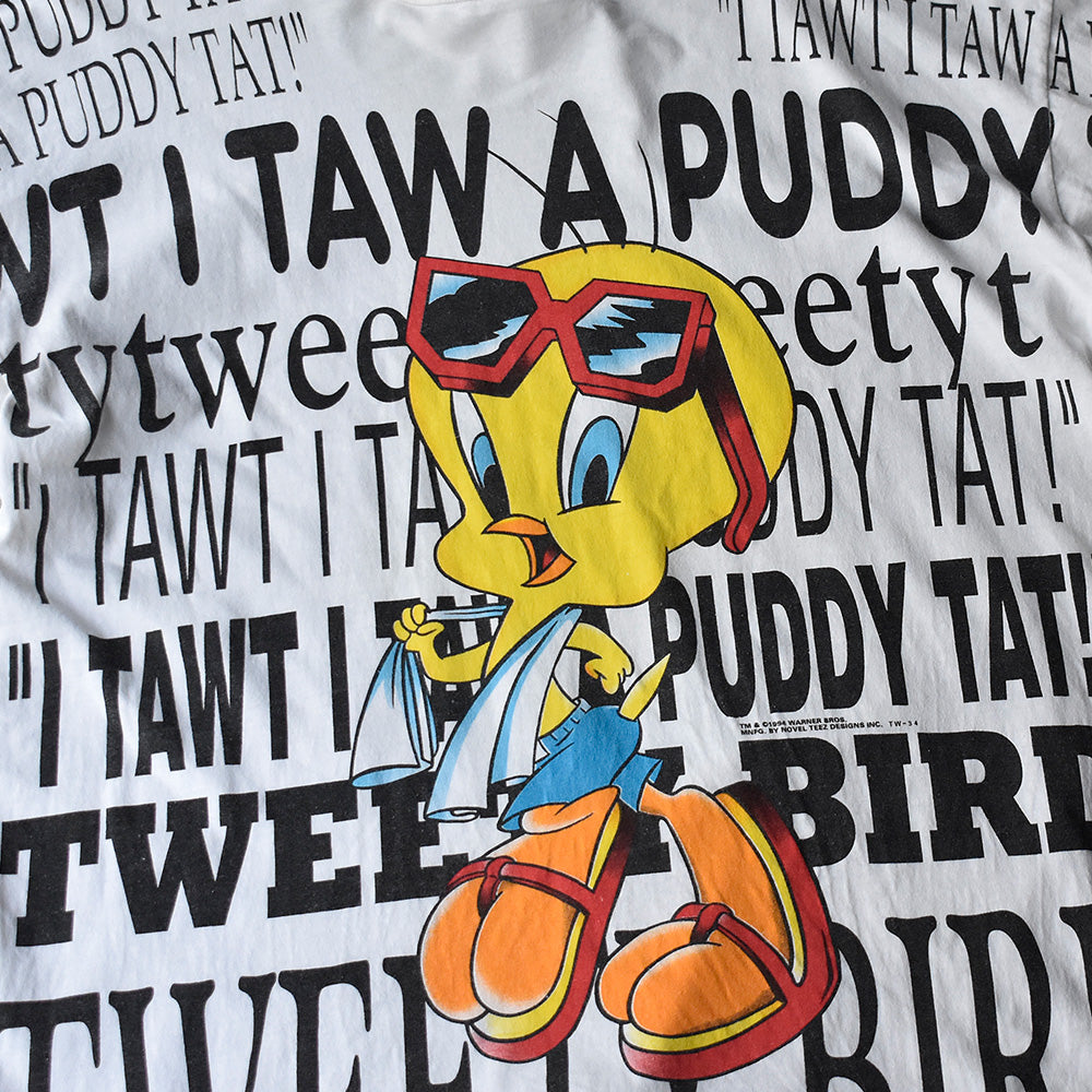 90's AOP！ Looney Tunes “TWEETY“ Tシャツ 250526H