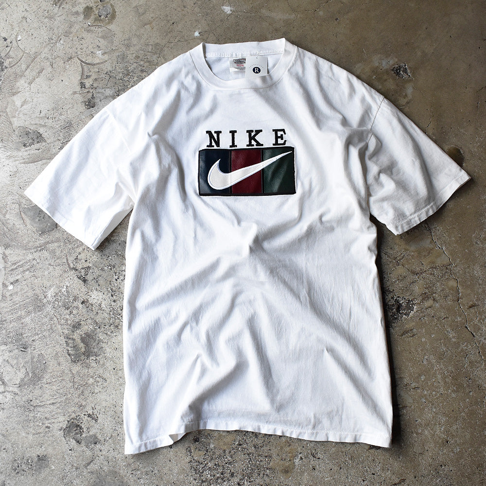 90's ブートレグ NIKE レザーパッチ ロゴ Tシャツ 240623H