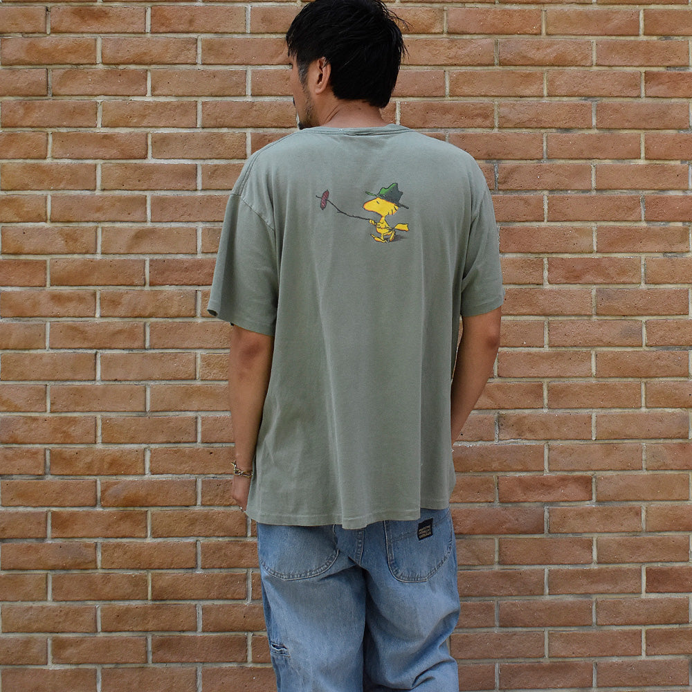 90's PEANUTS WOODSTOCK “HAPPY CAMPER” 海外アニメ キャラTシャツ USA製 250728H