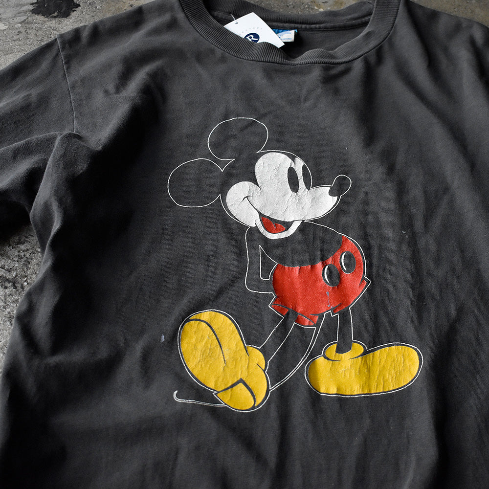 ディズニー ミッキー スミクロ キャラクターTシャツ 1980年 ブラック USA製 ヴィンテージ