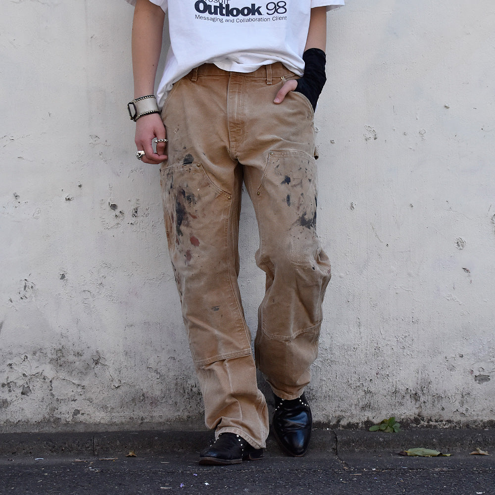 90's～ ペンキ！ Carhartt ダブルニー ダック ワークパンツ USA製 231129H