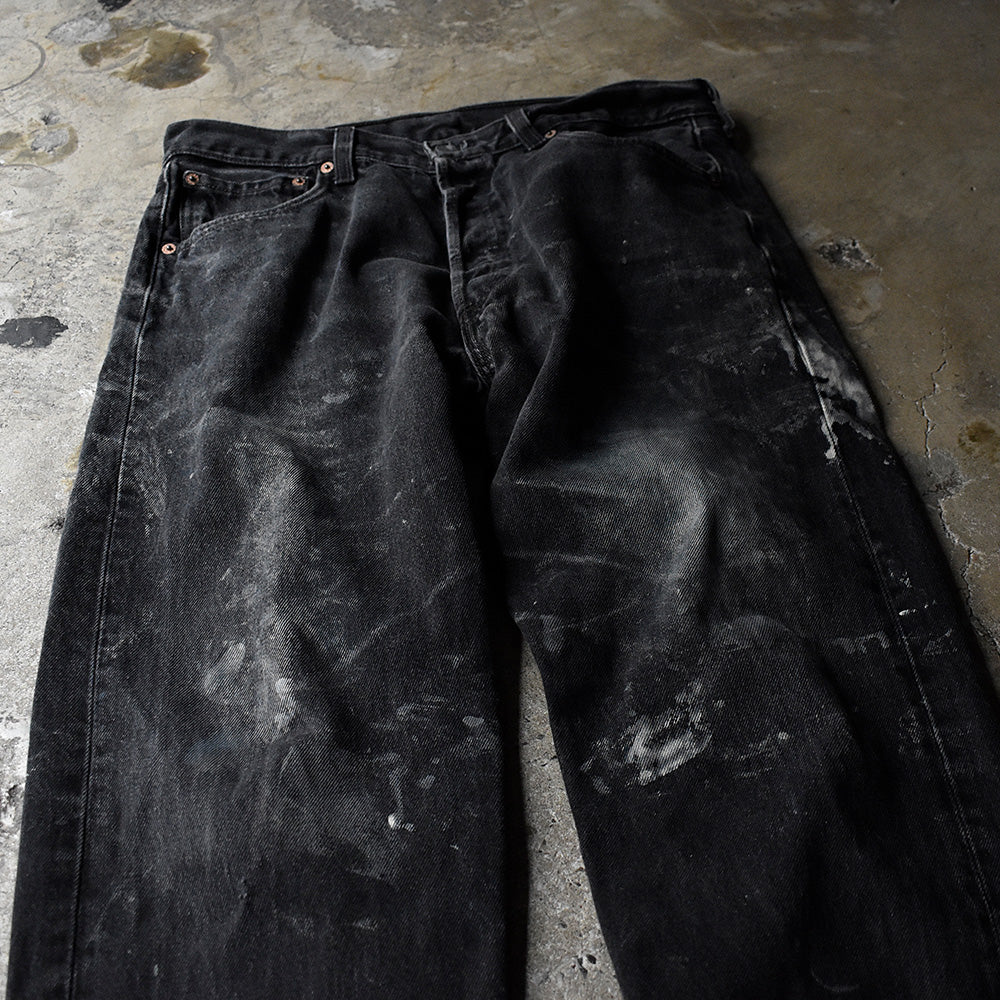 90's ペンキ！ Levi's 501 ブラック デニムパンツ USA製 241120H