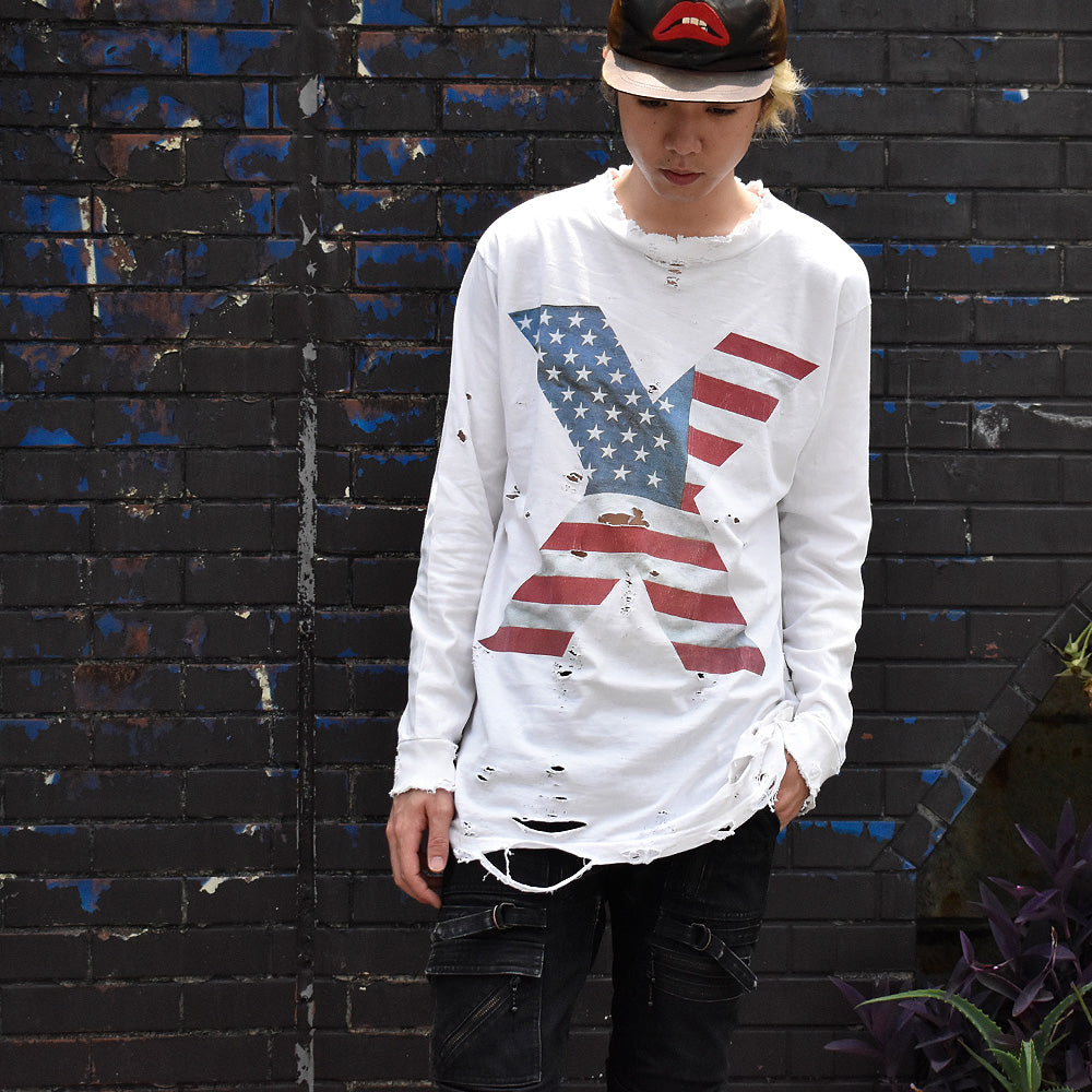 90's ボロ！ “40 Acres×Malcolm X“ ロングスリーブTシャツ USA製 250707H
