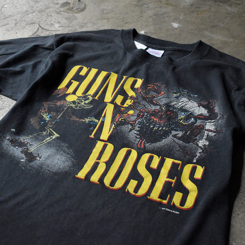 ガンズ・アンド・ローゼズ WAS HERE ツアーTシャツ 1987年 ヘルスニット シングルステッチ ヴィンテージ
