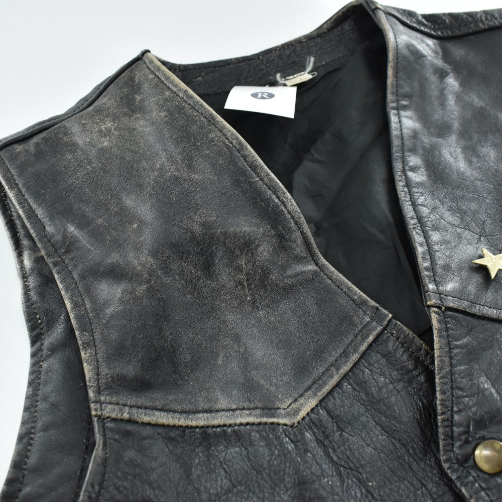 90’s レザーバイカーベスト BSAピンズ 260227H