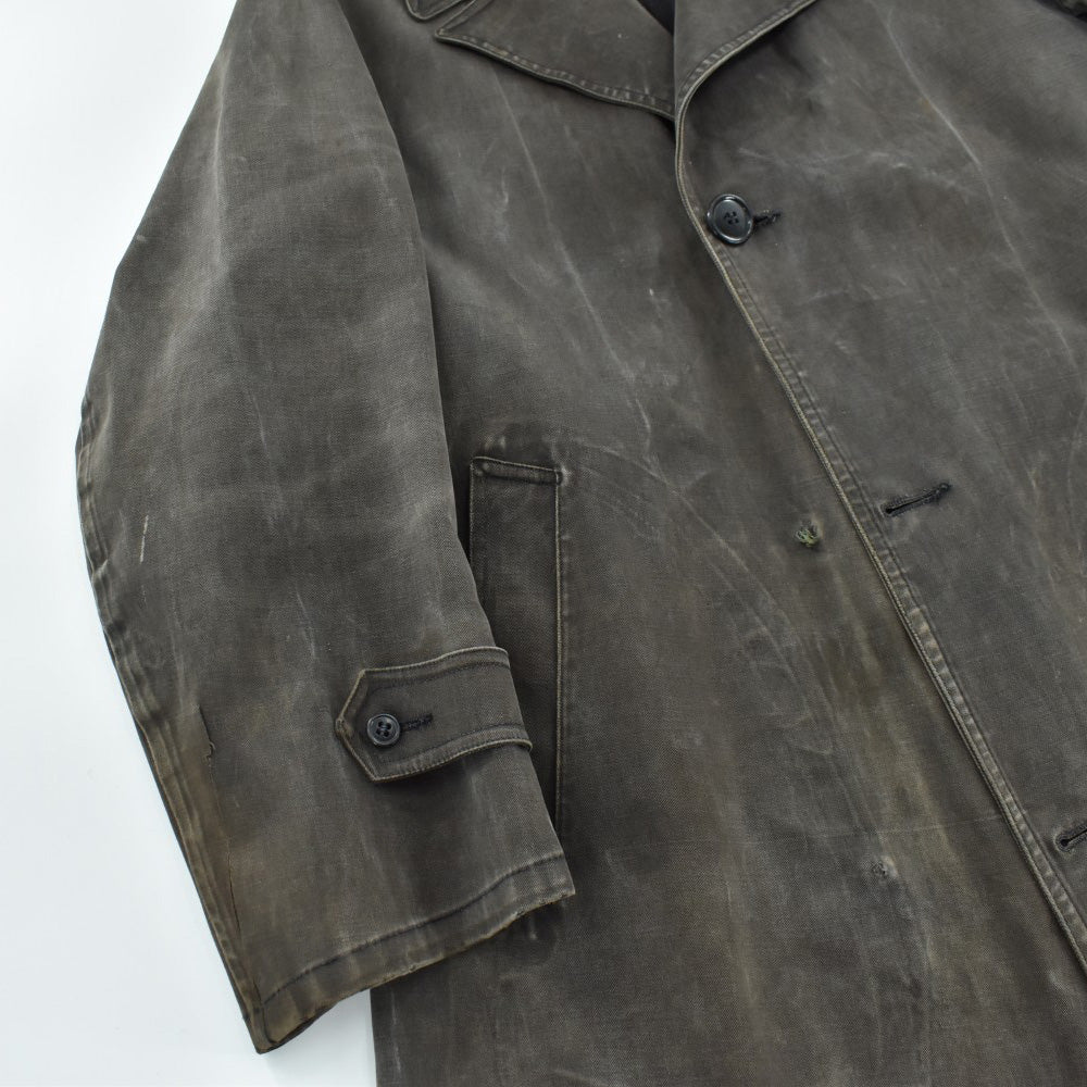 40's WWⅡ U.S.NAVY ステンシル入り デッキレインコート 黒 260306H