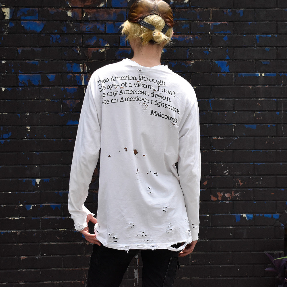 90's ボロ！ “40 Acres×Malcolm X“ ロングスリーブTシャツ USA製 250707H