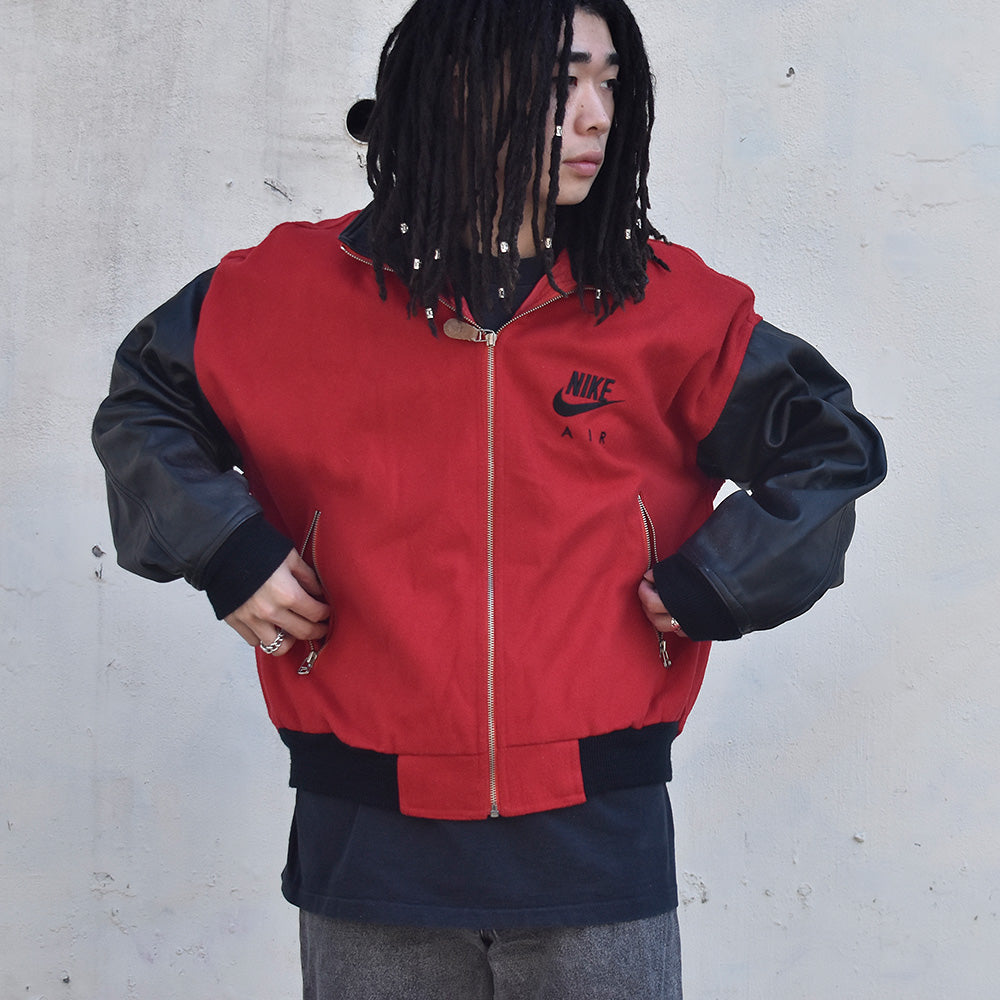 80's NIKE “AIR” レザー切り替えジャケット 231128