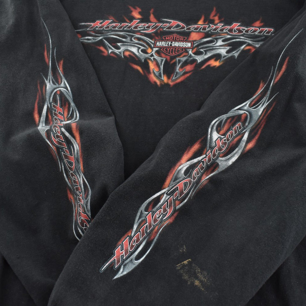 Y2K Harley-Davidson トライバルフレーム ロングスリーブTシャツ USA製 260421H