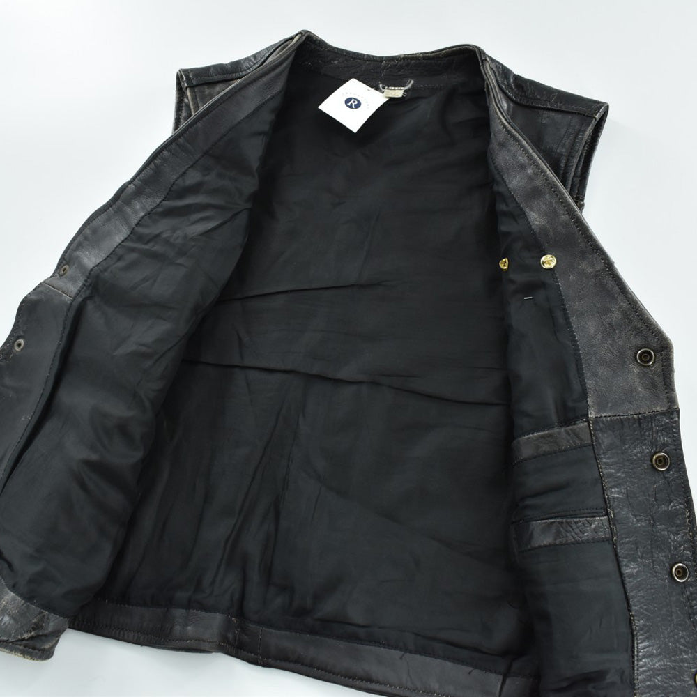 90’s レザーバイカーベスト BSAピンズ 260227H