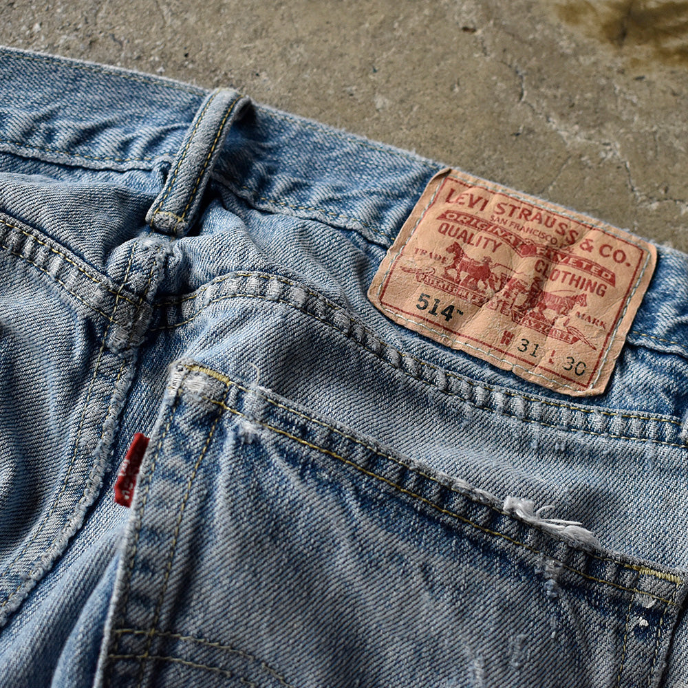 Levi's 514 ダメージ！ペンキ！ スリムストレート デニムパンツ 240815H