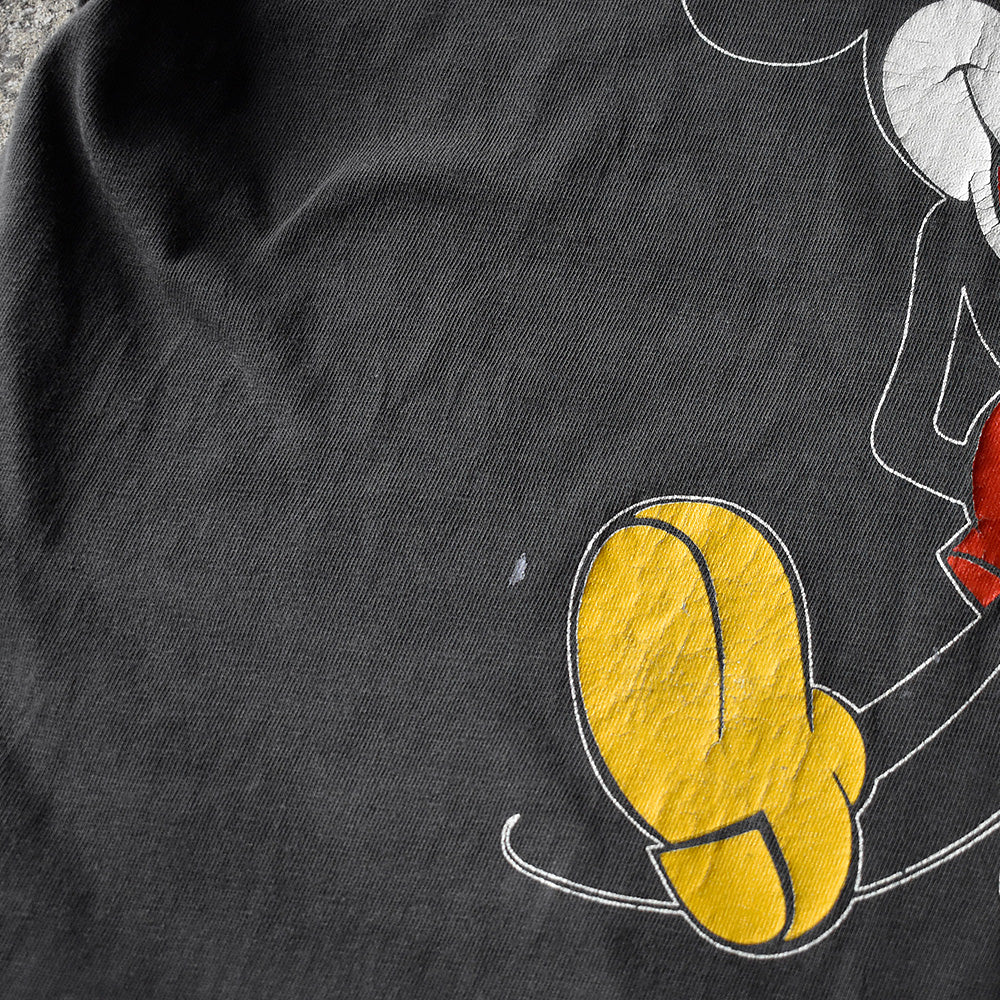 80's Disney “Mickey“ ブラック スミクロ！ キャラ Tシャツ USA製 250803H