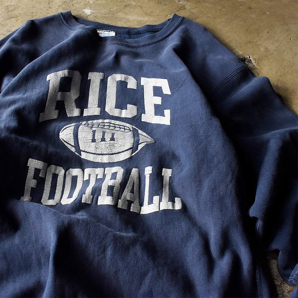 チャンピオン リバースウィーブ RICE FOOTBALL スウェット 80年代 ネイビー USA製 ヴィンテージ