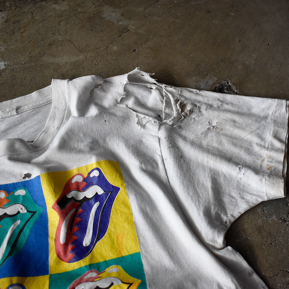 80's ボロ！ The Rolling Stones “Andy Warhol Type” North American Tour Tシャツ 240416H