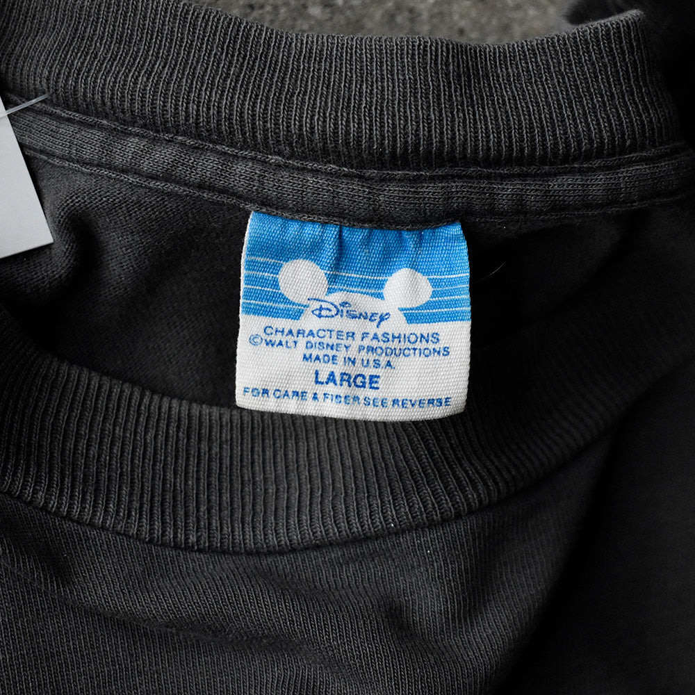 80's Disney “Mickey“ ブラック スミクロ！ キャラ Tシャツ USA製 250803H