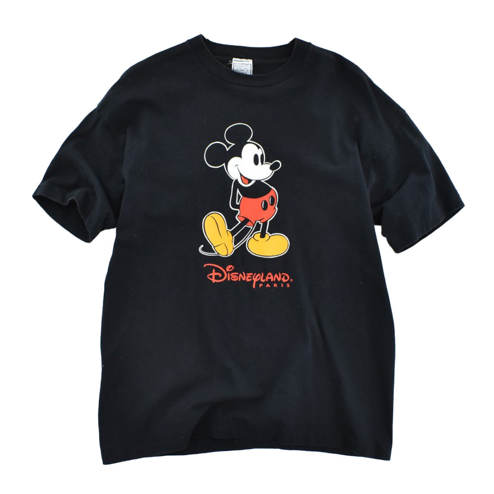 90's Disneyland Paris Mickey Mouse ミッキーT 黒 260818H