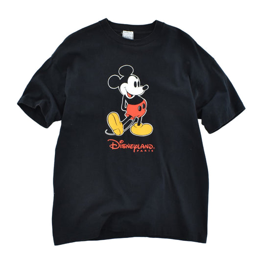 90's Disneyland Paris Mickey Mouse ミッキーT 黒 260818H