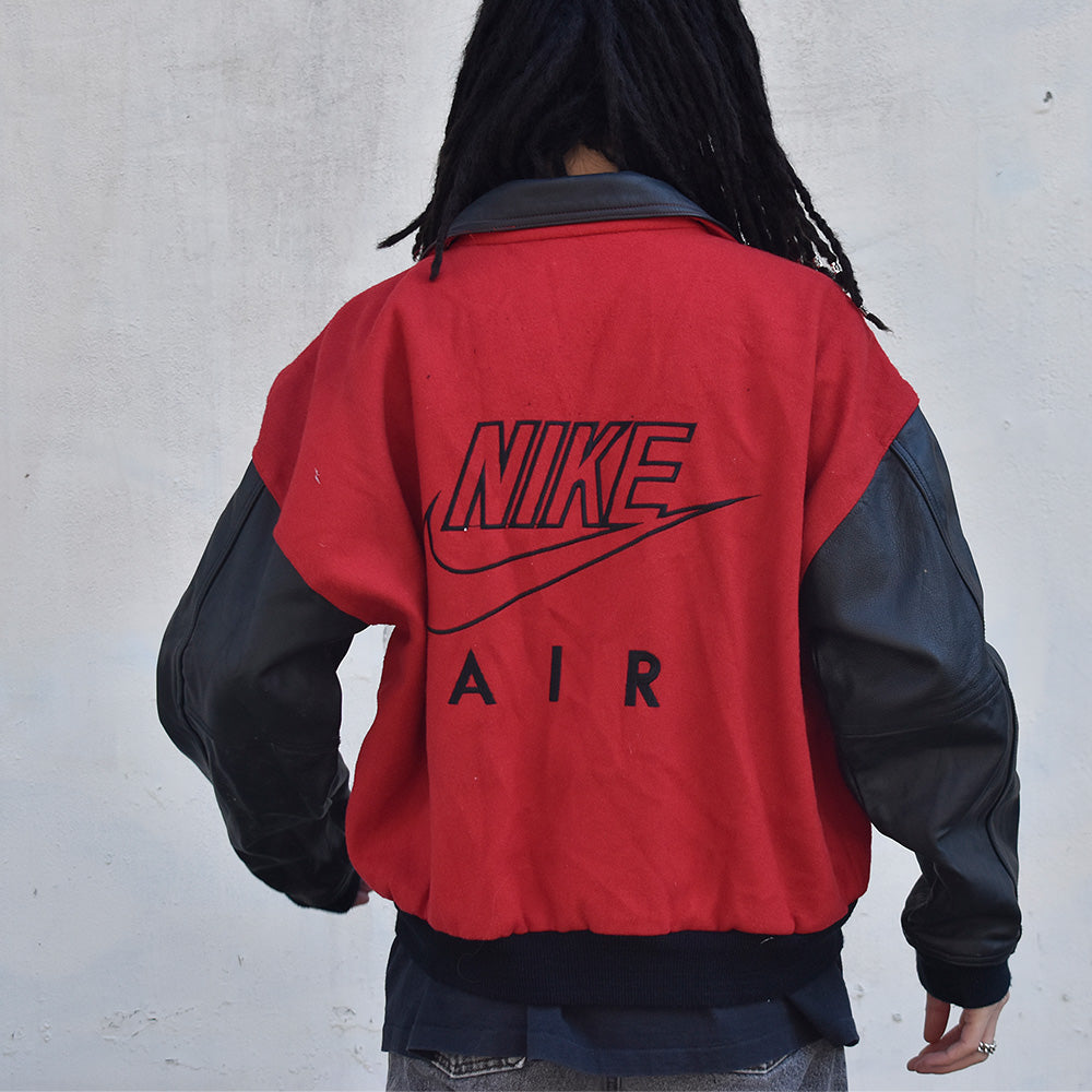 80's NIKE “AIR” レザー切り替えジャケット 231128