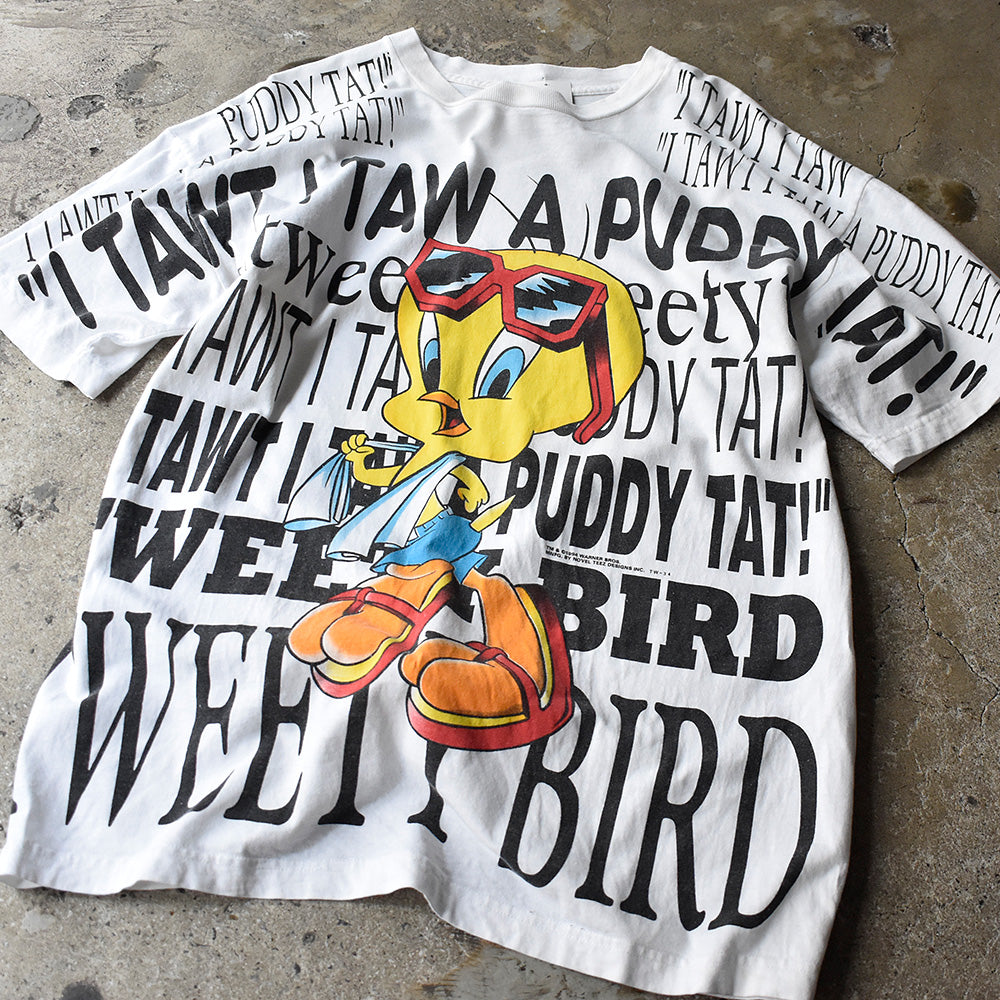 90's AOP！ Looney Tunes “TWEETY“ Tシャツ 250526H