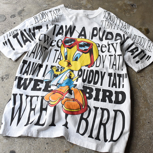 90's AOP！ Looney Tunes “TWEETY“ Tシャツ 250526H