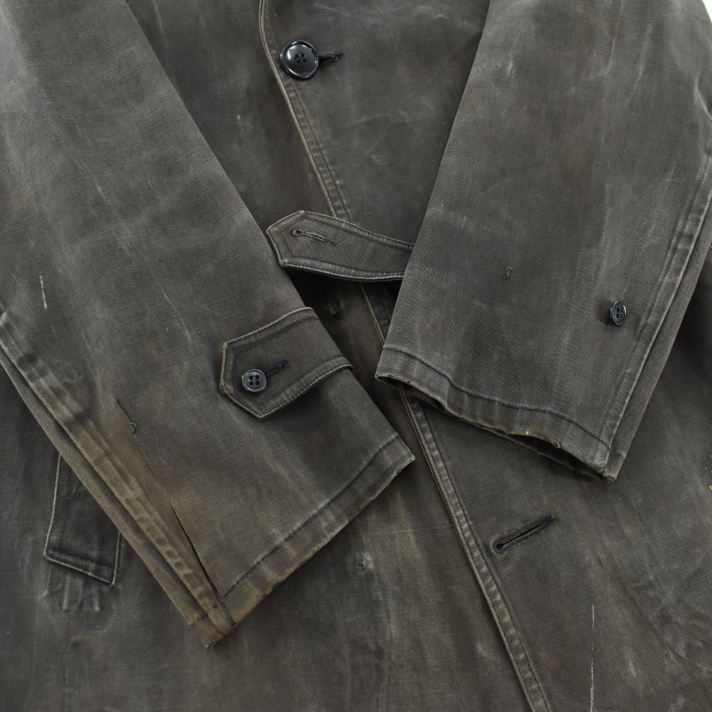 40's WWⅡ U.S.NAVY ステンシル入り デッキレインコート 黒 260306H