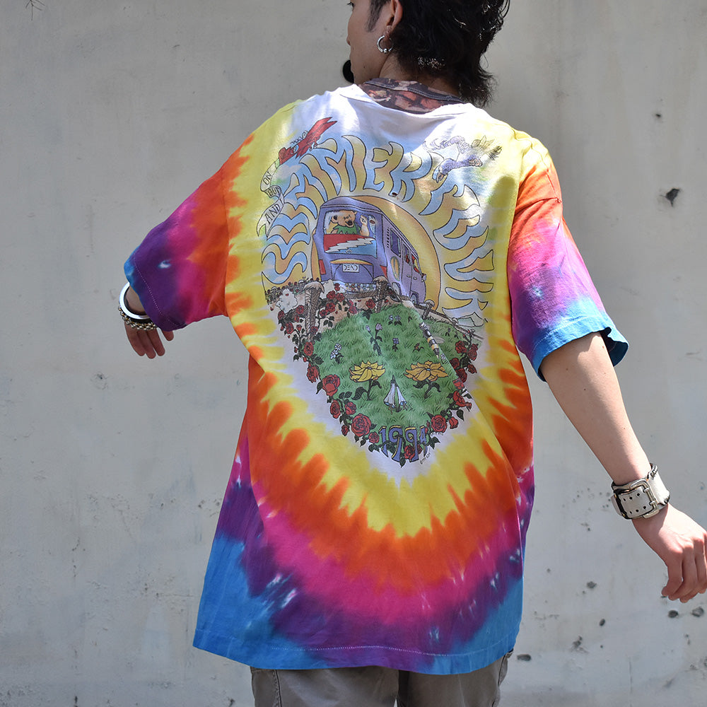 90's　LIQUID BLUE　Grateful Dead/グレイトフル・デッド　 "DEAD BEARS "　Summer Tour タイダイTee　230629H