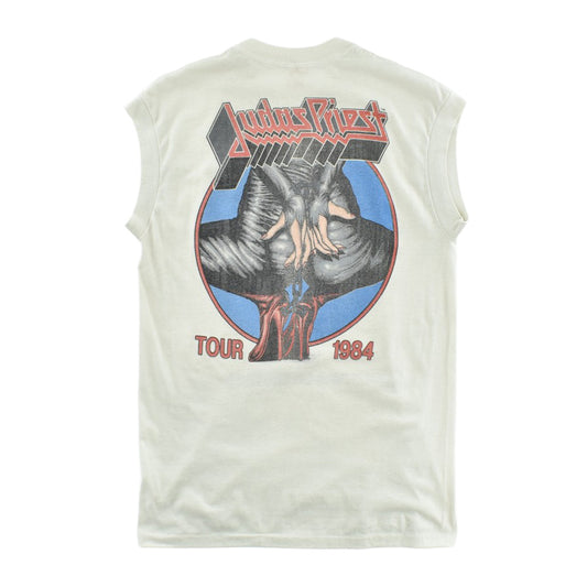 80's Judas Priest "Defenders of the Faith" ノースリーブ ヘヴィメタル ロックT 260710H