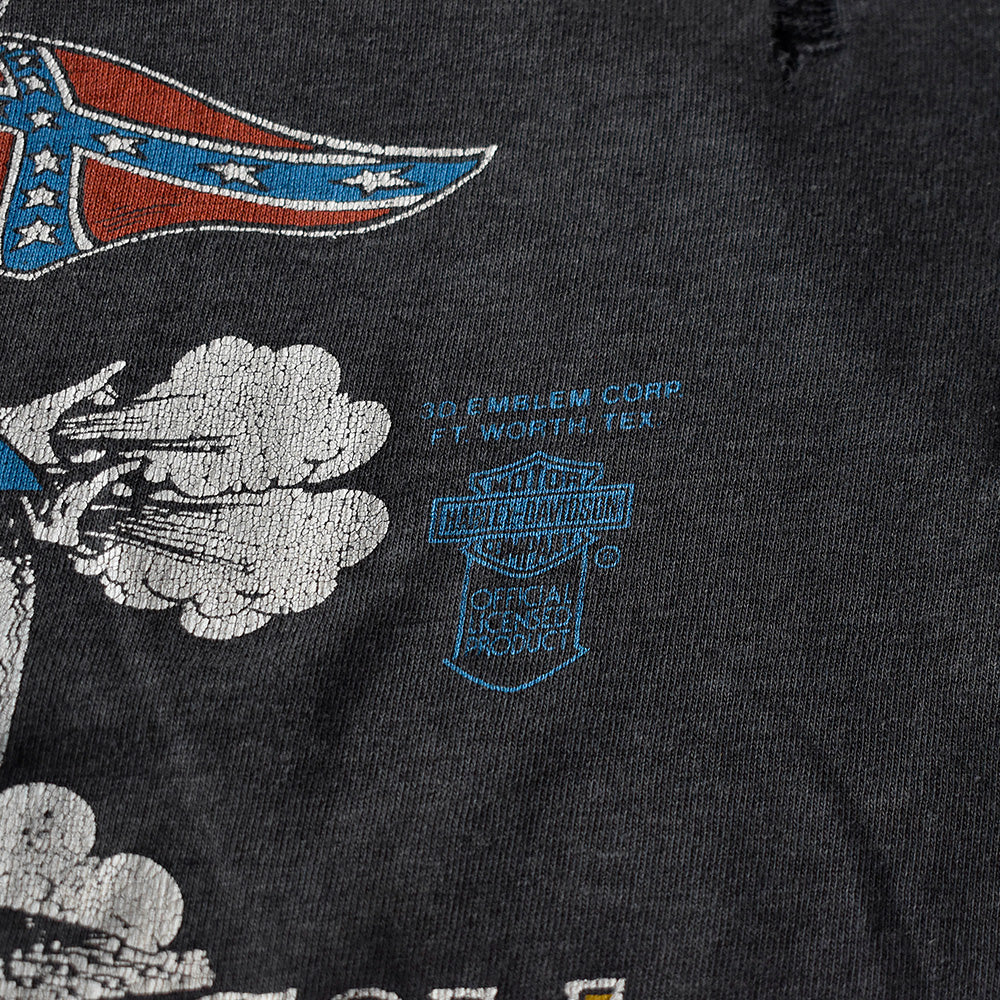 80's Harley Davidson "HERE'S TO THE SOUTH" 3D EMBLEM Tシャツ 240718H