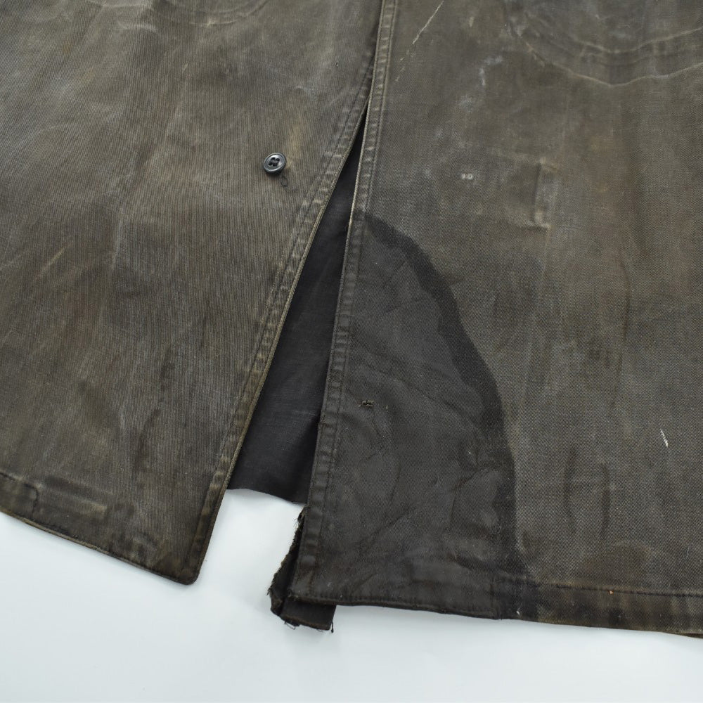 40's WWⅡ U.S.NAVY ステンシル入り デッキレインコート 黒 260306H