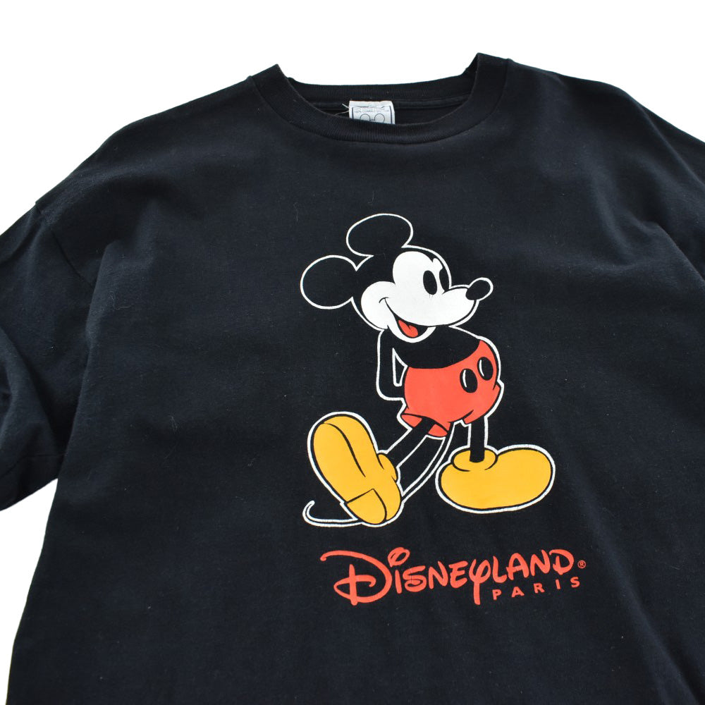 90's Disneyland Paris Mickey Mouse ミッキーT 黒 260818H