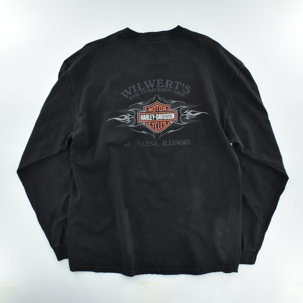 Y2K Harley-Davidson トライバルフレーム ロングスリーブTシャツ USA製 260421H