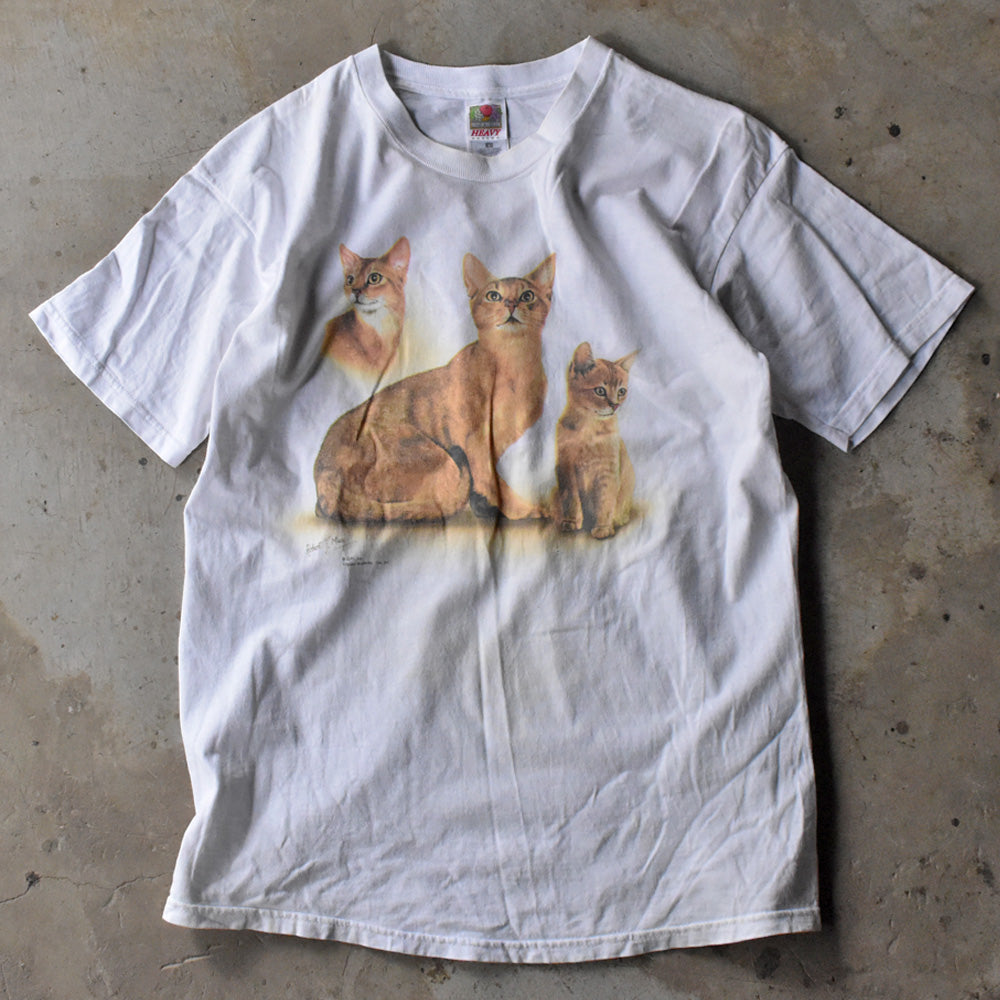 Fruit of the Loom “Abyssinian Cat” ネコ アニマルプリントTシャツ 240521
