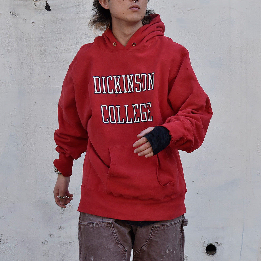 80's ダメージ！ Champion “Dickinson College” RWパーカー USA製 231123H