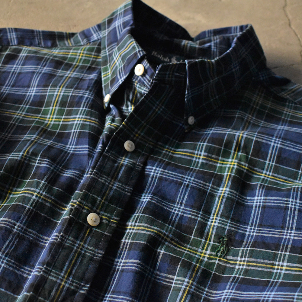 90's Ralph Lauren “CLASSIC FIT” タータンチェック ボタンダウンシャツ 240327 S2074