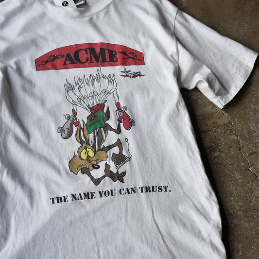 90's ACME CLOTHING Looney Tunes “Wile E. Coyote” 海外アニメ キャラ Tシャツ USA製 250702H