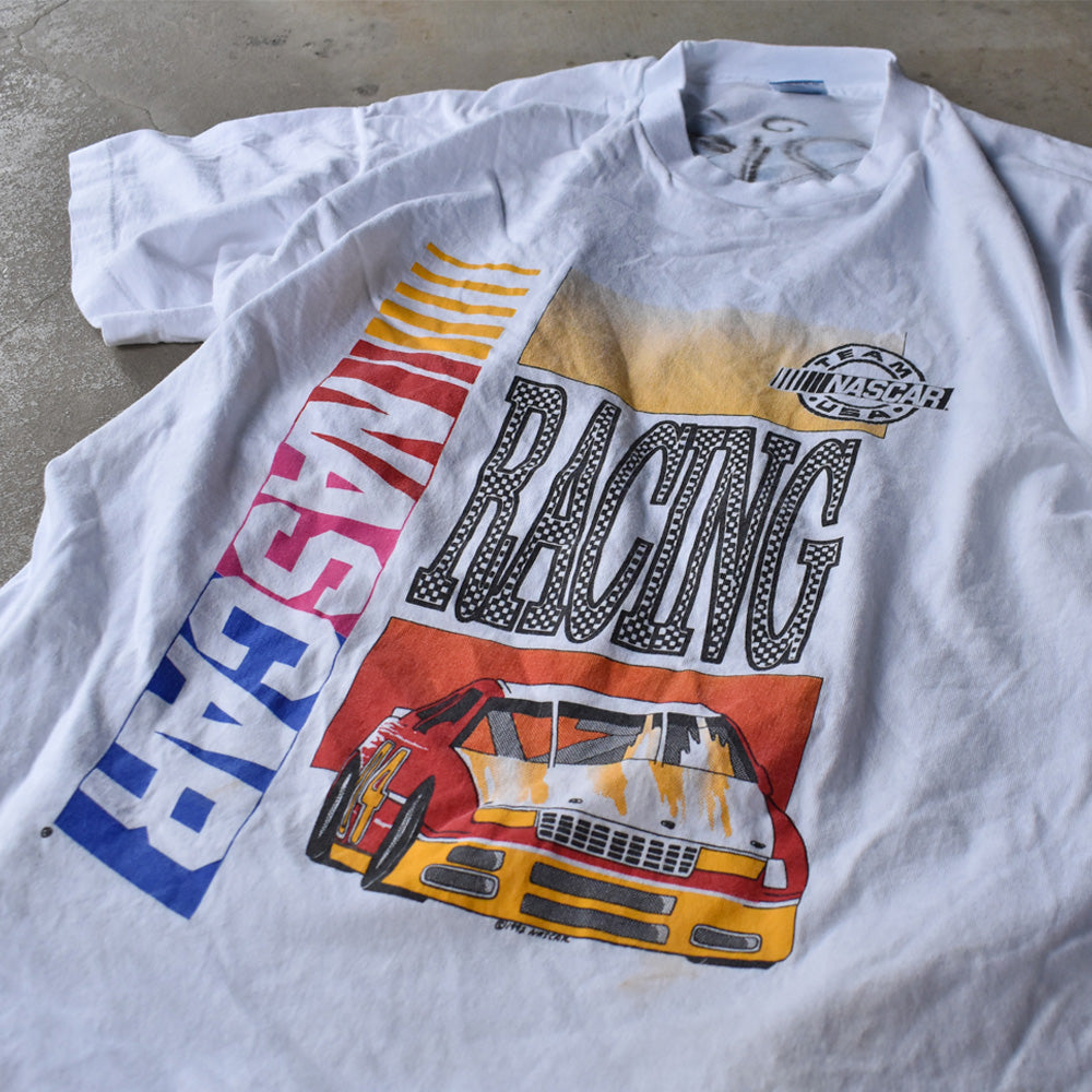 90's　NASCAR RACING バックエアブラシ！ レーシング Tシャツ　USA製　230628