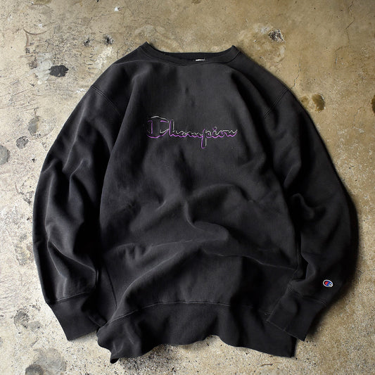 90's Champion スクリプトロゴ 2トーン刺繍 リバースウィーブ スウェット USA製 240208H