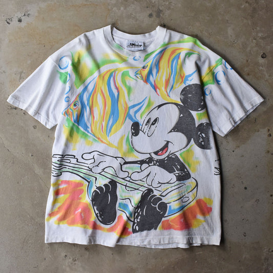 90’s Disney “Mickey” AOP！ 両面プリント キャラクターTシャツ 250519