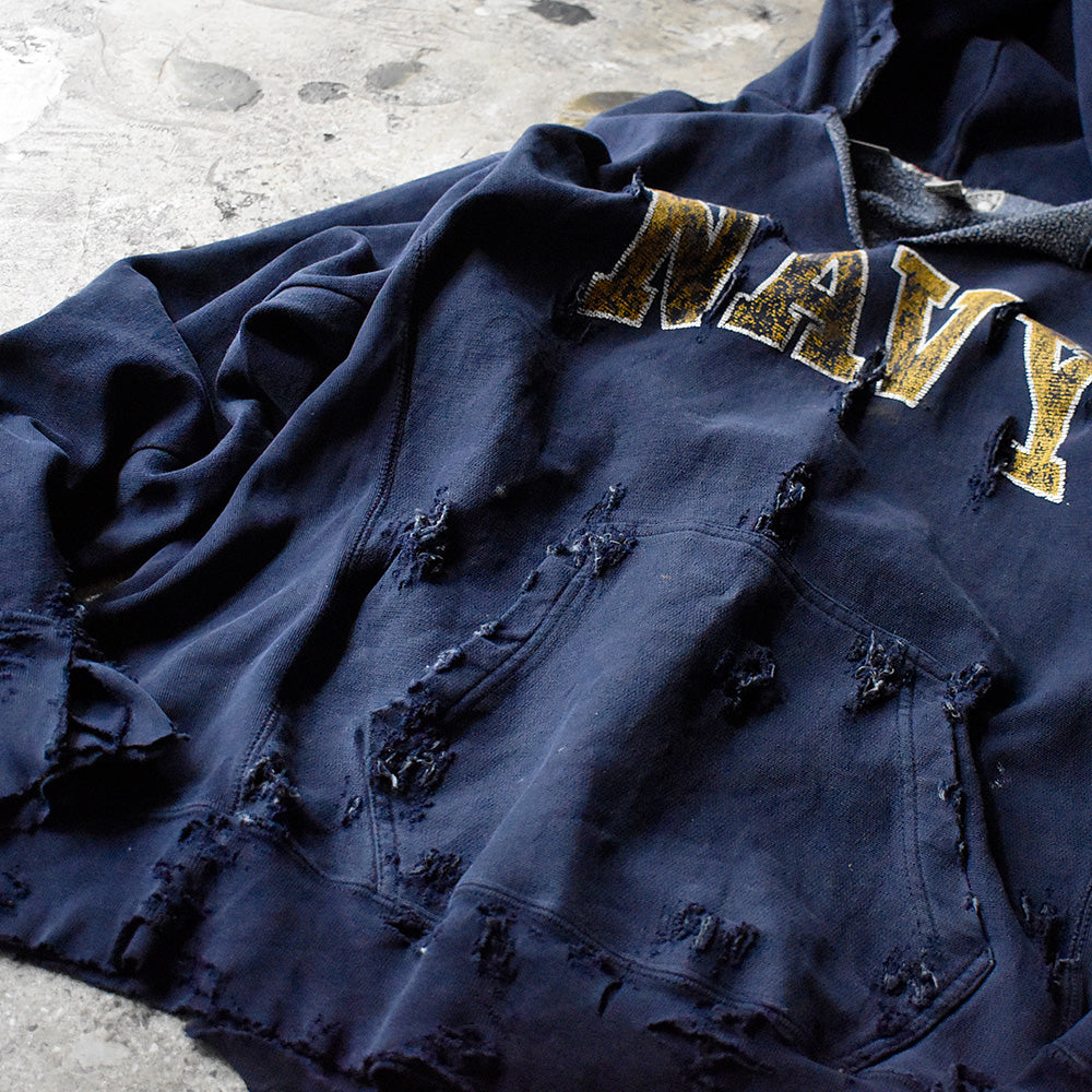 90's ボロ！ STEVE AND BARRY'S “NAVY” リバースタイプパーカー 250305H