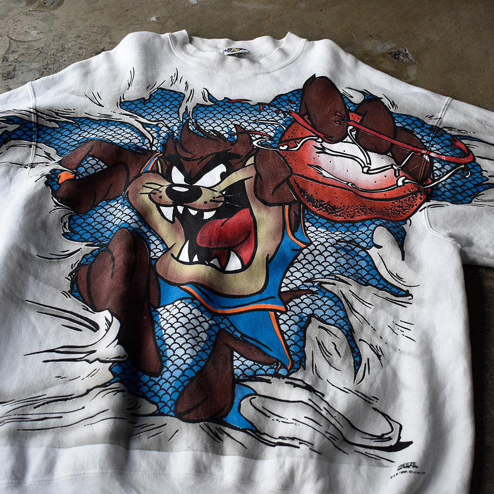 90's AOP！ Looney Tunes “タズマニアンデビル” スウェット USA製 250618H