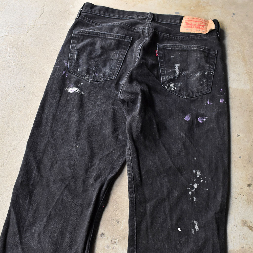 Levi's 501 ペンキ！ ブラックデニムパンツ 240428